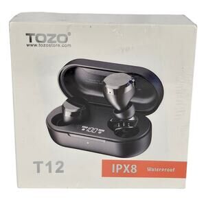TOZO T12 BLUETOOTH IPX8 WATERPROOF EARBUDS BROWN - (NIB)